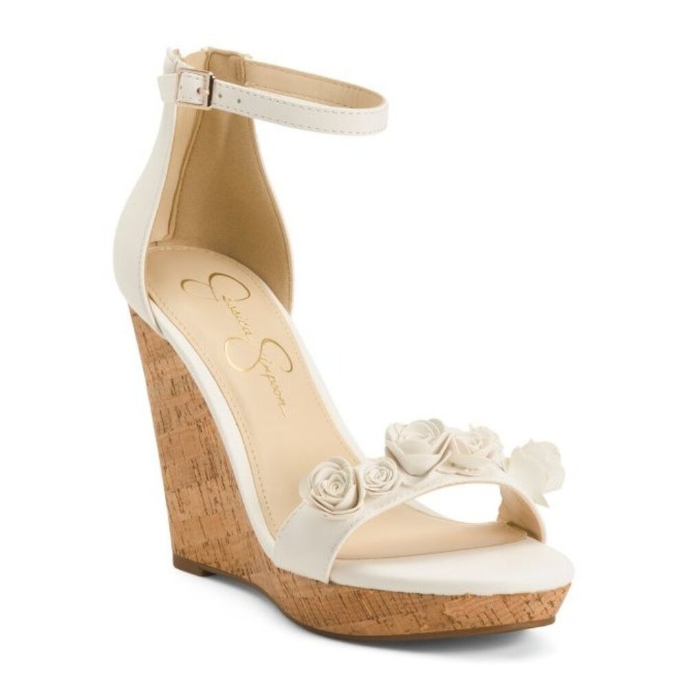 JESSICA SIMPSON Jeffina Leather Wedge Sandals. 9.5M - Picture 3 of 4
